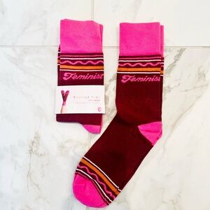 Feminist Pink and Red Socks